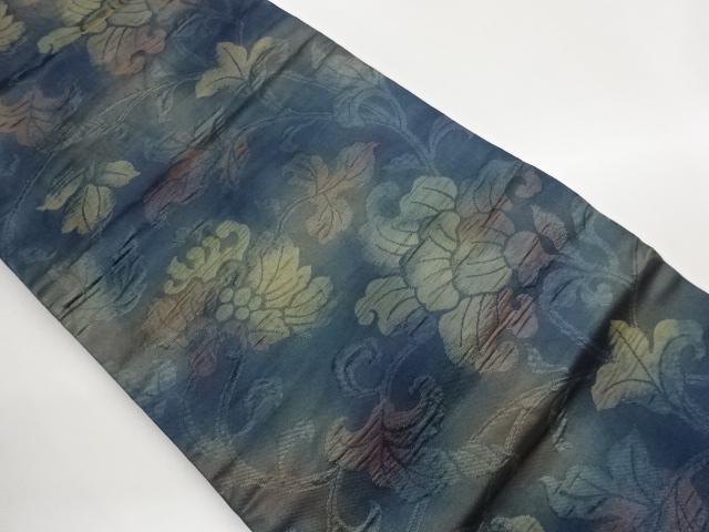 JAPANESE NAGOYA OBI / MATELASSE / WOVEN FLOWER ARABESQUE